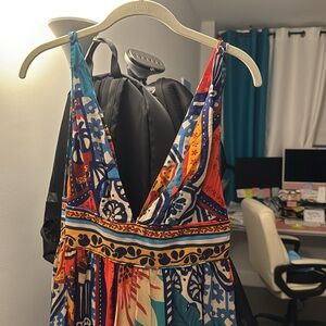 Farm Rio Colorful Bohemian Maxi Dress